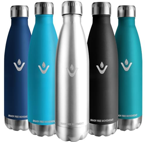 Vikaster Garrafa termica, 750ml Botella agua acero inoxidable, Mantener 12H Caliente/24 Frío, Termo Sin BPA, Botella termica Niños, Adultos, Deporte, Oficina, Exteriores