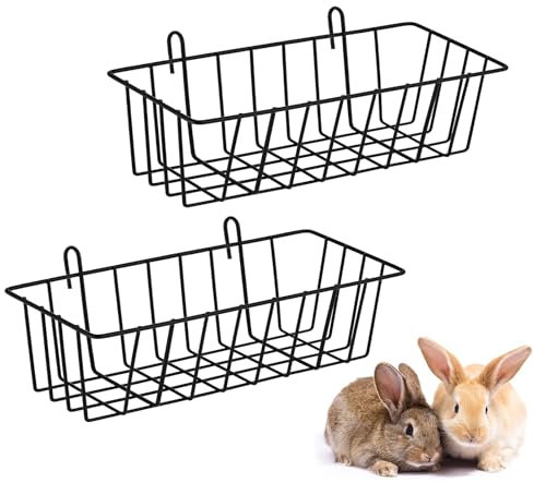 Genikeer 2 Stück Kaninchen Heuraufe | Meerschweinchen Heu Futterspender | Heuhalter Futterspender Für Kleintiere | Hängende Heuraufen Für Kaninchen Hasen Meerschweinchen Nager