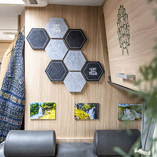 Filz-Pinnwand 8er-Set, hellgrau & dunkelgrau | praktische Wanddeko Geschenk aus Filz für Camper, Campervan, Wohnmobil oder Wohnwagen (2er Set - hellgrau & dunkelgrau)