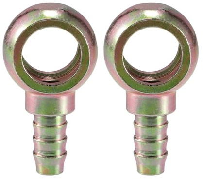 A ABSOPRO Universal Banjo Bolt 18mm ID 12mm OD Banjo Bolt Hose Barb Fitting Adapter Replacement for Motorcycle Car Metal Bronze Tone (Set of 2)