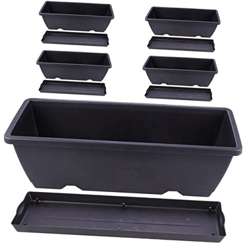 POPETPOP 5 Sets Rechteckige Töpfe Kunststoff für Gemüse Garten Tabletts