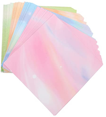 KONTONTY 200 Blatt quadratisches Origami aquarell himmel origami papier Mini-Karton kinder bastelset basteln für kinder Origami-Papier Faltpapier selber machen Faltbares Papier doppelseitig
