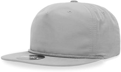 DECKY Unisex's 5 Panel High Profile Relaxed Cotton Blend Rope Hat, Grey Cap, One Size