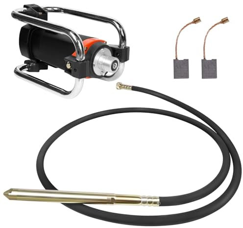 Vibratore per calcestruzzo Vibratore for calcestruzzo, strumento vibrante for inserimento di costruzioni portatile Ultra Power 1500 W 16000 RPM con 6,6 piedi. Asta dell'albero, elimina le bolle d'aria