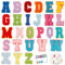 Iron on English Letter Patches A-Z Alphabet Applique Patches Badge Multi-color Fabric Embroidered Patches Decorative Repair Patches Iron On or Sew On Embroidery Patches Emblem for Jackets Clothes Jean
