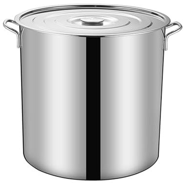 AIZYR Olla De Sopa Grande Cubo De Sopa con Tapa Barril De Acero Inoxidable 304, Barril De Sopa Olla De Cocina Usada Chef para Hotel Comercial Hogar,60x29.0CM