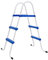 Bulliing Pool-Leiter Blau und Weiß 84 cm Stahl Schwimmbadleiter für Pool und Schwimmbecken