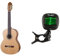 Yamaha C40MII Konzertgitarre natur matt – Hochwertige Akustikgitarre & Fender FT-1 Pro Clip-Tuner, Für E-Gitarren, Akustikgitarren & Bässe, Schwarz