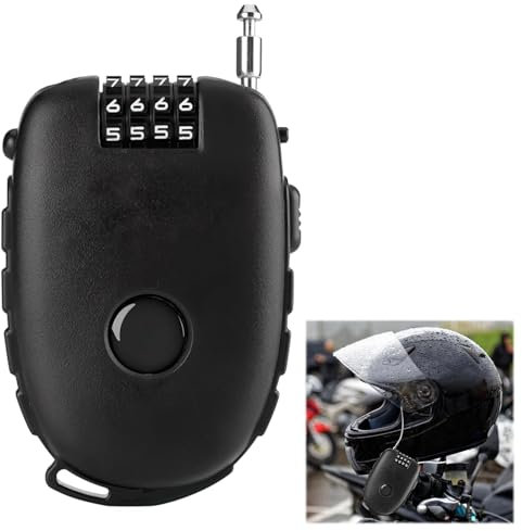 Cadenas avec Câble Rétractable, Misez à 4 Chiffres Serrure à Combinaison, Sûr et Durable, Câble Antivol Vélo, avec 90cm Câble Rétractable Pour Vélo, Scooter, Moto et Poussette