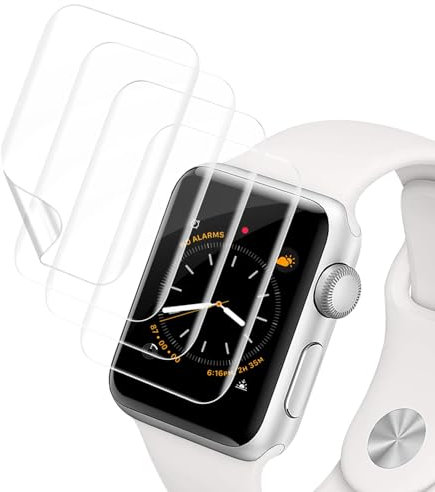 Carantee 4 Stück TPU für Panzerglas für Apple Watch Series 4/5/6/SE 40mm Schutzfolie, Hohe Auflösung Displayschutzfolie für Series 4/5/6/SE 40mm, Keine Blasen Anti-Staub Apple Watch SE 40mm Folie