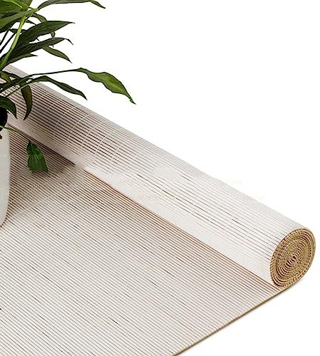 Bambusrollo für Fenster und Balkon Weiß Raffrollo mit Schattierungsschutz und Sonnenschutz Anpassbare Größe (B135xH190cm)