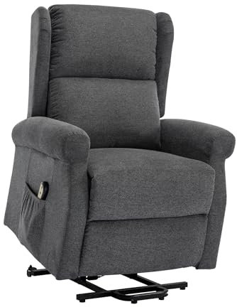 Thanaddo Elektrischer Relaxsessel mit Aufstehhilfe für Senior, Relaxsessel mit Liegefunktion, Fernsehsessel, TV Sessel 64 x 91 x 108 cm Grau