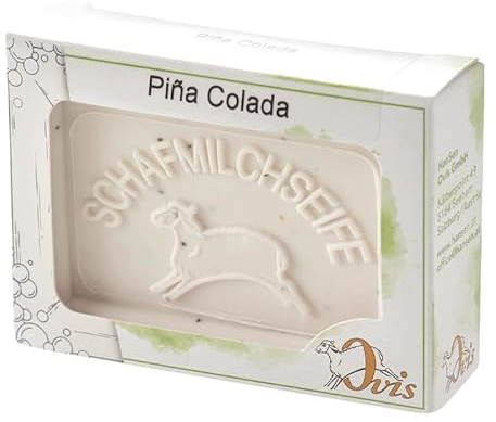 luterna Ovis Schafmilchseife Piña Colada, 100% Bio, für die tägliche Dusche, eckig, 100 g, verpackt