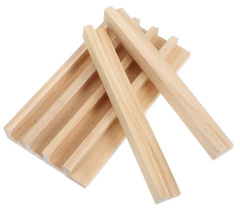 DIYEAH Holz Fliesen Tablett 6 Stücke Englisch Alphabet Basis Multiuse Handwerk Display Rack Brief Fliesen Stehen