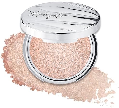 Erinde Glitter Highlight Palette, Shimmer Make-up Highlighter Puder, Langanhaltend Glow Hochpigmentierter Face Powder, Strahlender Glow mit Lichtreflexionen, für Gesichts- & Körper-Contouring (14g)