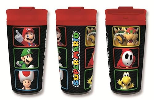Super Mario Characters Unisex Tazza termica multicolore acciaio inossidabile, plastica
