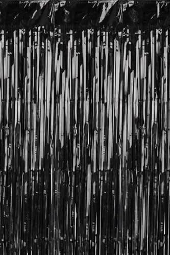 PartyDeco Rideau de porte guirlande noir 100 x 200 cm