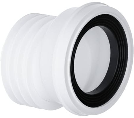PlumbEZ Offset Toilet Waste Pipe Connector - 20mm Offset Toilet Pan Connector for 4/110mm PVC-U & Cast Iron Soil Pipe, 90-107mm Inlet Fits All Toilet Pipe Spigots