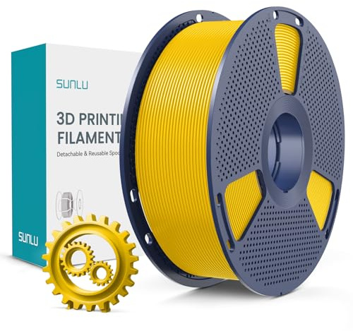 SUNLU PLA+ Filament 1.75mm, Verbesserte Haltbarkeit und Hohe Festigkeit, PLA Plus 3D Druckerfilament für 3D FDM Drucker, 1KG Spule, lebendiges Gelb