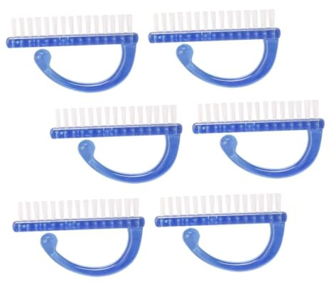 VINTORKY 6pcs Nail Dust Cleaning Brushes for Manicure and Nail Art Wear-resistant Bristles Comfortable Grip Blue Large Unicorn Brush for Professional and Home Use