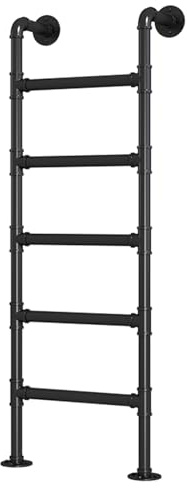 ZENSTYW Hochbett Leiter Metall,Wand Befestigte Schwarze Fluchtleiter,146 cm,165 cm,170 cm,213cm Höhen,Etagenbettleiter,Für Dachboden,DWohnheim(5.4 ft)