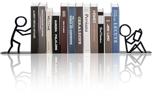 Vesavifaka Buchstütze für Regale Dekorative, Süße Buchstützen Metall, Originell für Schwere Bücher, Buchhalter für Büro Schule Zuhause, Schreibtisch Regal Dekoration, Geschenk für Bücherliebhaber