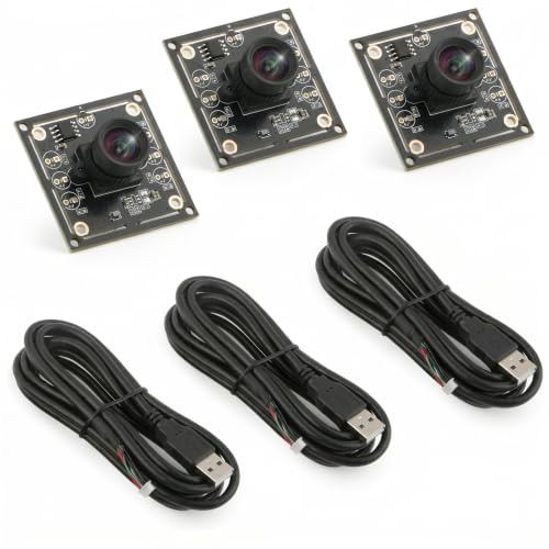 Hu7ken [3PCS] OV9732 720P USB Camera Module for Autodarts, 100 Degree Distortion-Free Lens, 1MP 30fps HD Bare Board w/ 2M Cable, UVC Plug & Play for Windows/Linux, Dartboard, Machine Vision