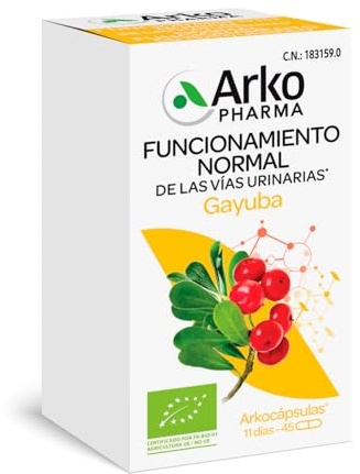 ARKOPHARMA Arkocápsulas Gayuba BIO 45 Cápsulas Vías Urinarias y Vejiga | Para el funcionamiento normal de vejiga y vías urinarias. Hoja de gayuba ecológica. Cápsulas vegetales aptas veganos.