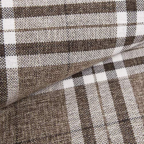 novely® London British Style Kariert Möbelstoff Polsterstoff | Meterware | 1 lfm (01 Beige Dunkel)