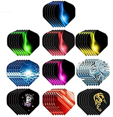 ToBeIT 60 stücke gemischte Dart Flights Dartflys - Dart Flight Standart Form für Soft Dartpfeile und Steel Dartpfeile (bunt 60 stücke)