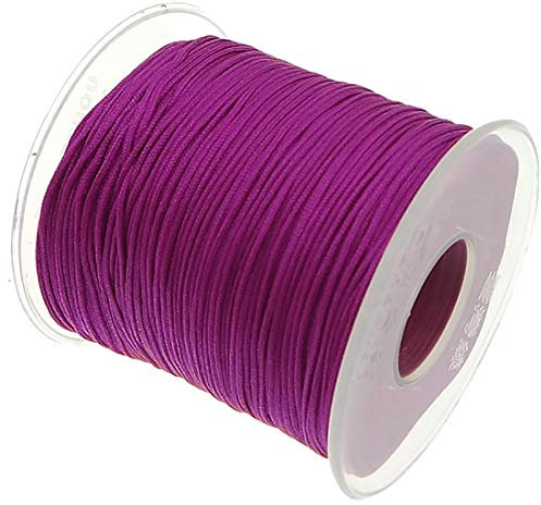 My-Bead Nylonband 1mm Fuchsia auf Spule 90m Nylonschnur Nylonfaden stark & reißfest ideal für Schmuckherstellung Makramee Basteln Armbänder Ketten DIY