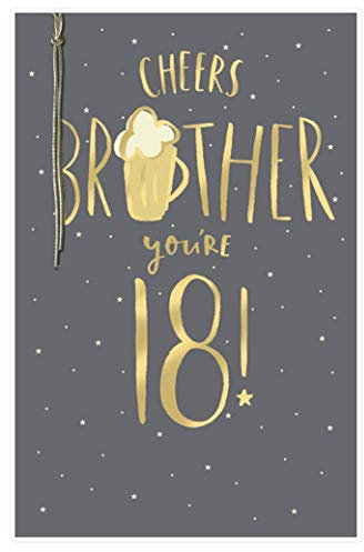 Ukgreetings Birthday Card - Cheers Brother You're 18