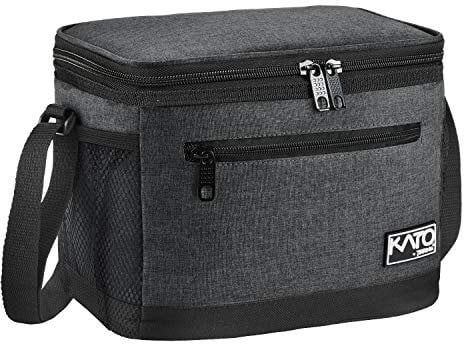 Kato Tirrinia Insulated Lunch Bag 8L(15 Cans) for Women Men kids, Small Cool Bag Thermal Tote Bags for Food or Lunch Box Container, Foldable Cooler Bag for Work School Camping Picnic Fishing, Charcoal