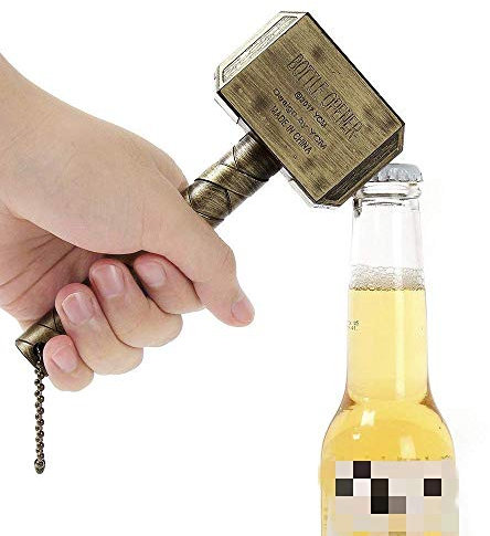 AIWEIYER Thor Hammer Bottle Opener Beer Opener,Hammer of Thor Shaped Bottle Opener,Mjolnir Quake Beer Bottle Opener,Perfect for Bar and Domestic Use (Gold)
