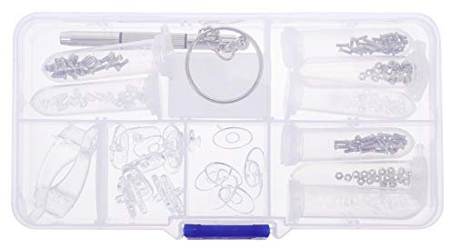 EXCEART Gläser 1 Set Brillen Reparatur Kit Edelstahl mit Nase Pads Micro Schraubendreher Ohr Haken Fall für Uhr Uhr Spektakel Brillen Reparatur Betrachten