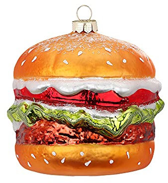 MAGIC Christbaumschmuck Weihnachtskugeln Figuren Glas mundgeblasen Weihnachtskugeln Weihnachtsschmuck Baumkugeln Baumschmuck, Burger, Glas, 10 cm, Figürlicher Glasschmuck