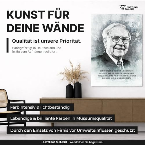 Hustling Sharks® Erfolg bedeutet Nein zu sagen! Leinwand 30 × 40 cm | XXL Motivationsbild im Hochformat, Erfolg Bild, Kunstdruck auf Leinwand, Büro Bild