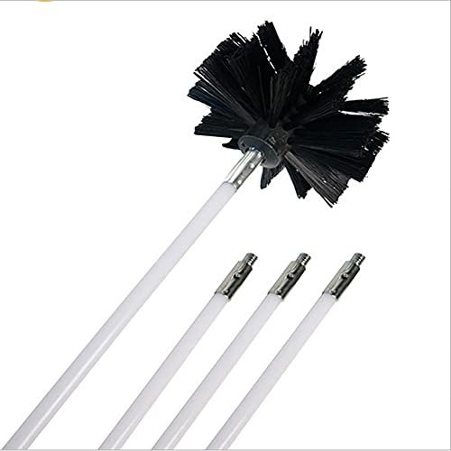 Herbests Schornstein Reinigungsbürste, Schornstein-Kehrwerkzeug und StangenKit,Ofenrohrbürste Kaminbesen Nylon Schlauchbürste Reinigung Bürsten Set für Klimaanlage Kühler Kamin Trockner Waschmaschine