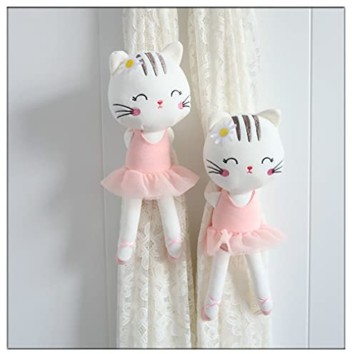 Vorhang-Raffhalter, niedliche Katze, Vorhang-Clips, Seil, dekorative Vorhanghalter für Zuhause, Vorhangzubehör, Kinderzimmer, Dekoration (Nr. 1), 2 Stück
