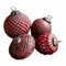 Loberon Weihnachtsschmuck 4er Set Meyen, Verschiedene Designs, Besondere Musterung, Nostalgie-Charme, Christbaumschmuck, Weihnachtsdeko, Weihnachten, Glas, Eisen, rot