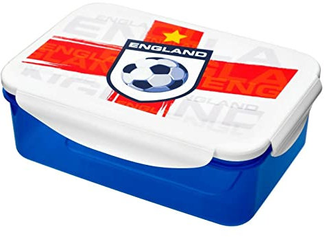 MantraRaj 1.5L Clip Lock & Seal Airtight Food Container Storage Box England Lunch Box England Football Print Kids Lunch Boxes X 1 Random Color Will Be Sent