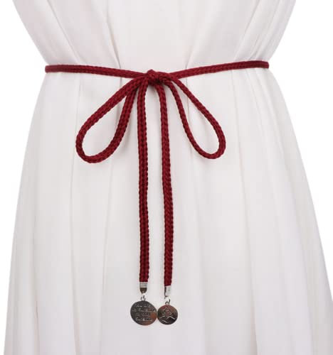 CHENGZI Cintura da donna alla moda stile cintura in vita corda intrecciata cintura casual sottile cintura per abito da donna, Vincitore A, Belt Width : 1 cm , Belt length : 150 cm