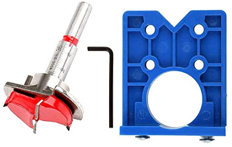 WANGCL 35mm Hinge Drilling Jig Set Concealed Hinge Jig Door Drilling Jig for Cabinet Hinges And Mounting Plates Woodworking DIY - Blue
