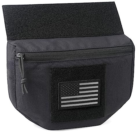 WYNEX Plate Carrier Accessories Tactical Drop Dangler Pouch Sub Abdominal Carrying Kit Bag Hook-Loop Add-on Dump Pouch for Molle Vest,Patch Include