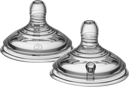 Tommee Tippee Natural Start Babyflaschensauger, mittlerer Durchfluss, 3+ Monate, brustähnlich für einen natürlichen Verschluss, Anti-Kolikventil, weiches Silikon, 2 Stück