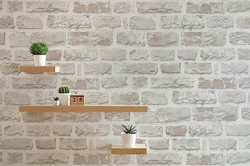A.S. Création Natural Living 386371 Wallpaper Stone Look Grey White Stone Wallpaper PVC-Free 10.05 x 0.53 m Made in Germany