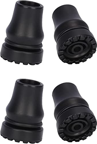 supregear Rubber Ferrules for Walking Sticks (4-Pack), 19mm Non-Slip Replacement Cane Tip for Standard Walking Stick Folding Cane Crutch Accessory, End Caps Stoppers Tips