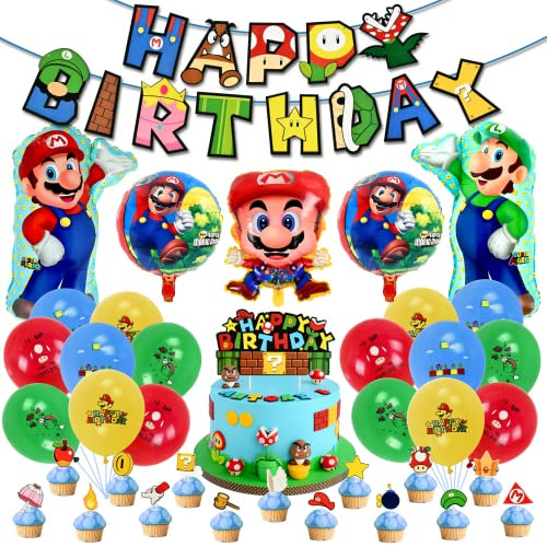 Super Geburtstag Deko, 42 Stück Party Decorations Kit, Thema Ballon, Birthday Party Supplies, LuftballonsParty Dekorationen für Kinder