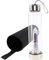 Soulnioi Crystal Glass Water Bottle Crystal, Drinking Flask Hexagonal Glass Protective Cover with Crushed Stones Removable Portable Proof Leak Gemstone Bottle Creative Gift- Purple/550ML