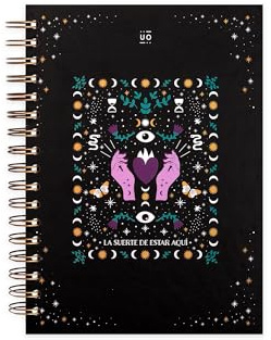 UO Notizbuch, A5, Glück, hier zu sein, Hardcover, 200 Seiten, Spiralbindung (15 x 22 cm)